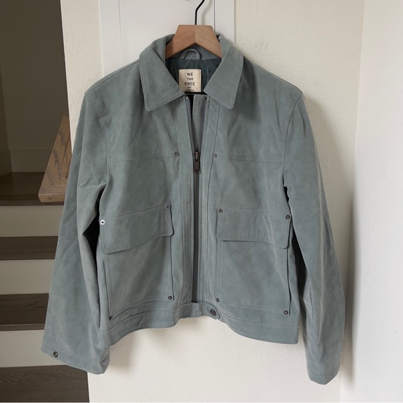 NWT Free People We The Free Blair Vegan Suede Jacket in Steel Sea - Picture 5 of 9